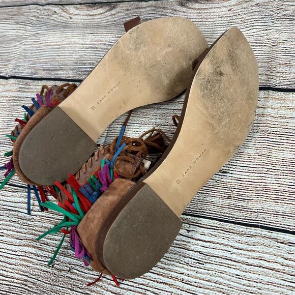 Zara Multicolor Fringe Sandals - Picture 6 of 13